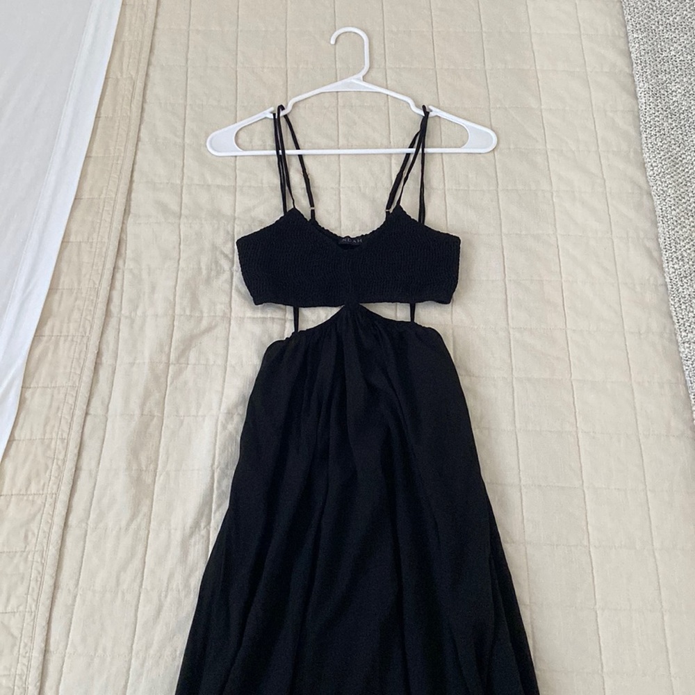Indah Innocence Solid Smocked Maxi Dress